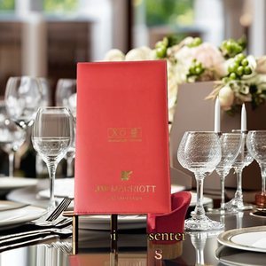 Cubierta de carpeta de menú de cuero PU duradera de tamaño A4 de alta calidad precio económico soporte de menú de Hotel de restaurante exportador indio - Product Image 1