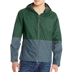Men Green Grey Color Block Hooded Windbreaker <b>Jacket</b> Lightweight <b>Zip</b> <b>Up</b> Windproof Outdoor Casual Rain <b>Jacket</b> - Product Image 4