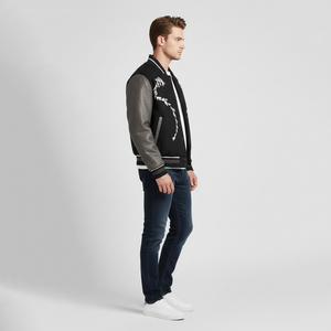 Chaqueta Varsity con Bordado Personalizado, Chaqueta de Alta Calidad con Mangas de Cuero y Lana para Uso Casual o Deportivo, Chaqueta Varsity Unisex - Product Image 6