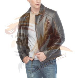 Professional Manufacturer Made <b>Men</b> <b>Leather</b> <b>Jacket</b> Fully Customized Made Anti Wrinkle <b>Leather</b> <b>Jackets</b> For Adults - Product Image 4