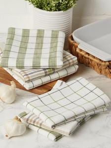 Striped Cotton Kitchen <b>Towel</b> Rectangle Woven Eco-Friendly Quick-Dry <b>Red</b> White Pattern Machine Washable - Product Image 6