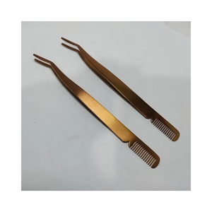 Peine para Cejas y Pestañas de Acero Inoxidable de Alta Calidad, Antimagnético, de 10 mm, Color Oro Rosa - Product Image 2