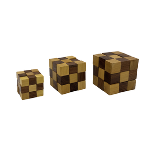 Handcrafted Wooden Cubic Puzzle Set of 3 | Indian Rosewood Brain Teaser Decorative Home Decor Gift & Luxury <b>Desk</b> Art Item - Product Image 3