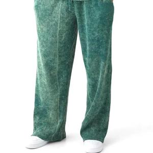 Ensemble de survêtement unisexe en molleton de coton vert, coupe ample, couleur unie, style vintage, décontracté, séchage rapide, longueur intégrale, poches latérales - Product Image 5