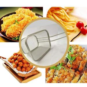 Wholesale Customized Logo Square Stainless Steel Mesh Fry <b>Basket</b> French Potato <b>Chips</b> Tableware Serving Bucket Bulk Order Supply - Product Image 6