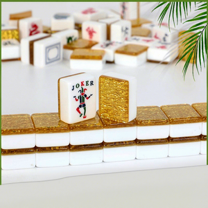Tuiles de Mahjong Américaines Personnalisées en Résine, Gravées en Acrylique, Portables et Durables pour Cadeaux d'Affaires - Product Image 1