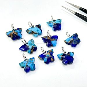Pendentif Papillon en Turquoise Mohave Bleue Lapis Lazuli AAA, en Argent Sterling 925, Sculpté à la Main, Pierre Précieuse de Turquoise Bleue, Vente en Gros - Product Image 2