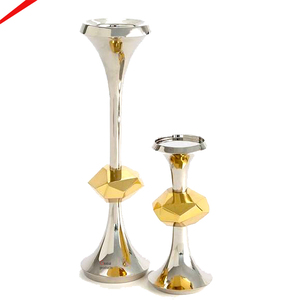Ensemble de porte-bougies élégants en forme de pilier, cadeaux, décoration intérieure, sculpture dorée, support de bougie de luxe, chandelier - Product Image 2