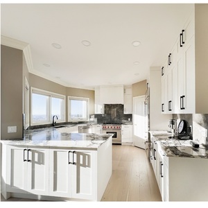 Meubles de cuisine contemporains sur mesure CANA, couleur blanc crème, prix usine, avec hotte de ventilation à lattes intégrée, armoire de rangement modulaire personnalisée - Product Image 6