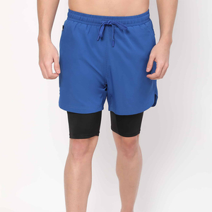 FixFox Sports Bulk Mens Running Shorts Double <b>Layer</b> Design Gym Training Sweat-Wicking Waterproof Woven Solid <b>Mid</b> Waist ODM - Product Image 1
