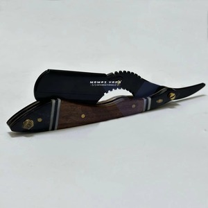 Premium Stainless Steel Barber Straight Razor with Stylish Metal Alloy Handle <b>Slide</b> Lock Single Blade and PU Leather Storage Bag - Product Image 2