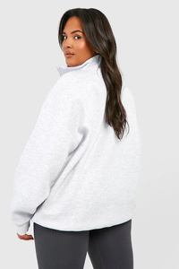 Sudadera Casual de Invierno para Mujer, Cuello Alto, Media Cremallera, Tacto Suave, Poliéster/Algodón, Manga Larga, para Gimnasio, OEM - Product Image 2