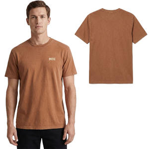 Camiseta de Algodón para Hombre al por Mayor, con Logotipo Personalizado, Cuello Redondo, Estilo Casual Urbano, Transpirable, Teñida, OEM, Marca Privada - Product Image 1