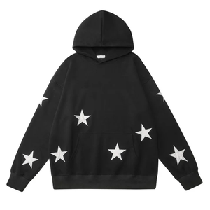 Sudadera con Capucha de Alta Calidad, Corte Regular, Hombros Caídos, Sin Cordones, Lisa, de Felpa Gruesa, Algodón y Poliéster, Unisex, Invierno, Transpirable, Digital - Product Image 6