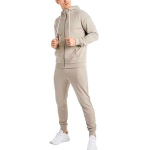 Hot Selling <b>Oversized</b> Men's Custom Zip-up Hoodie Tracksuit With Logo Gym Fit <b>Sweatpants</b> Streetwear 100% Cotton Fleece Casual - Product Image 1
