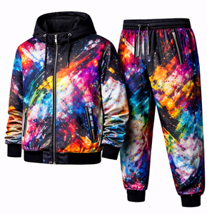 Ensemble de survêtement imprimé graffiti abstrait pour homme Discover-Impex 2026 – Veste à capuche et pantalon de jogging personnalisés par sublimation, vêtements de sport OEM - Product Image 1