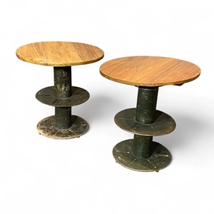Table d'appoint artisanale en fer/bois au design industriel, usage général, mobilier de maison avec fonction FTD - Product Image 6