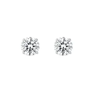 Pendientes de Diamantes Tishya para Mujer, Estilo Vintage, 2.5 Ct, Diamantes Cultivados en Laboratorio, Corte Brillante, Oro Blanco Sólido de 14K, con Cierre de Rosca - Product Image 1