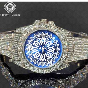 Charm_Jewels Luxury Women's Yellow Gold Diamond <b>Watch</b> Round Analog Quartz 40mm Sapphire Crystal Butterfly Clasp - Product Image 2