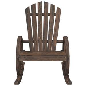 Silla Adirondack de Madera de Abeto Macizo en Color Madera Quemada para Uso en Jardín - Product Image 4