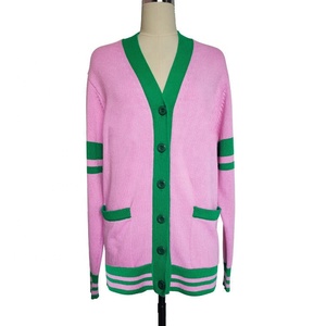 Suéter Personalizado de Alta Calidad para Mujer, Cuello en V, Informal, para Hermandades/Fraternidades/Escuelas/Universidades, Tejido en Lana/Cachemira, Extra Largo, Otoño - Product Image 1