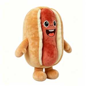 Peluche personalizado con forma de bollo de salchicha, peluche con forma de comida, peluche de hot dog, peluche de hot dog con brazos y piernas - Product Image 3