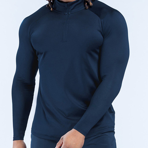 Camiseta de compresión para hombre con cuello alto y cremallera de un cuarto, transpirable, para correr al aire libre, ropa deportiva, camisetas de gimnasio para hombre al por mayor - Product Image 4