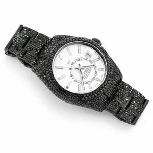 Luxury Iced Out Moissanite <b>Watch</b> <b>Black</b> Automatic Mechanical Diamond Bust Down Hip Hop Stainless Steel Wristwatch - Product Image 2