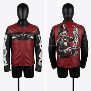 Chaqueta de cuero de carreras Zombie Surgeon con gráfico de sierra para huesos, estilo motero, cruz de sangre, ropa de calle, para motociclista, prenda exterior profesional - Product Image 5