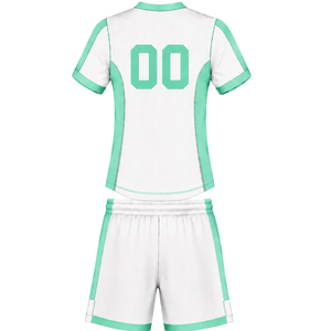 ชุดเสื้อเจอร์ซีย์รักบี้สีเขียวมิ้นท์ขาว ชุดกางเกงขาสั้น แขนสั้น คอวี ชุดทีม ชุดกีฬาแบบกำหนดเอง ระบายอากาศได้ดี สำหรับฝึกซ้อมและเล่นกีฬา - Product Image 2