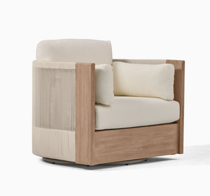 Mesa Auxiliar Moderna de Madera de Teca Ecológica, Impermeable, Estilo Tropical para Exteriores, con Detalles de Cuerda, para Jardín, Terraza, Patio, Villa o Resort - Product Image 2