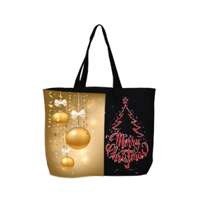 Sacs à provisions en toile de coton biodégradable imprimés personnalisés Cadeau de Noël Poignée de transport Accessoire de transport à l'épaule - Product Image 3