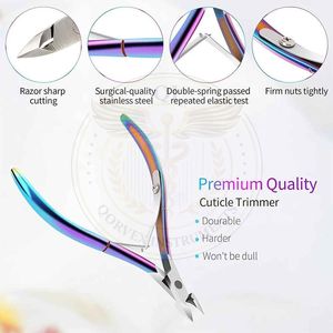 Coupe-cuticules professionnels avec pointe de 5 mm et ressort à double action, coupe-ongles incurvé en acier inoxydable pour les doigts - Product Image 6