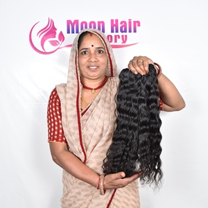 100% Wholesale Price Best Quality Remy Hair Machine Double Weft Bundles Natural Color Black <b>Curly</b> Indian Human Hair <b>Extensions</b> - Product Image 5