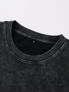 เสื้อกล้ามผู้ชายสไตล์วินเทจสีดำทรงโอเวอร์ไซส์ ล้างสีแบบแอซิดวอช พิมพ์โลโก้ตามสั่ง สตรีทแวร์แนวอเมริกัน - Product Image 6