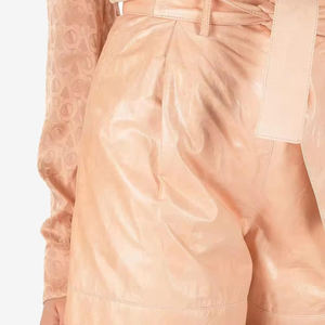 Shorts en cuir d'agneau véritable respirants pour femmes, style streetwear, collection tendance - Product Image 6