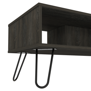 DEPOT E SHOP Tavolino da Caffè Vassel Espresso con Quattro Gambe e Due Ripiani - Product Image 2