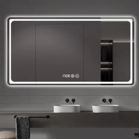 Miroir LED rectangulaire sans cadre, miroir à capteur tactile à intensité variable