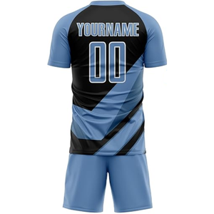 Latest Style Soccer Uniform Set for Adult Men Short Sleeve 100% Polyester Breathable Anti-Bacterial High Quality Customizable - Product Image 2