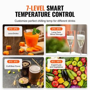 Enfriador de Bebidas Comercial de 6.8 Pies Cúbicos/195L, Refrigerador con Puerta de Vidrio para Exhibición de Vinos y Bebidas - Product Image 4