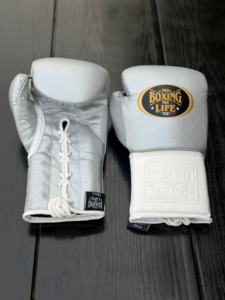 Comfortable Boxing No Life Silver White <b>Leather</b> Training <b>Gloves</b> Lace-Up Wrist Adjustable for Adults Boxing Gear Breathable - Product Image 2