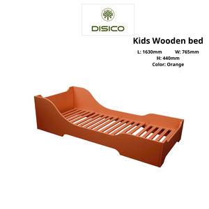 Orange Convertible American <b>Pine</b> Plywood Casual Wooden <b>Bed</b> for Kids Durable Safe Design Smooth Edge Children's Rooms Play Areas - Product Image 4