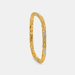 Vintage Filigree Diamond Gold <b>Bangle</b> <b>Bracelet</b> - Product Image 4