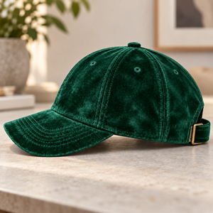 Gorra de Béisbol de 5 Paneles de Terciopelo, Estilo Urbano, Deportiva, para Golf, con Visera Plana, MOQ Bajo, Logotipo Bordado Personalizado, OEM, Venta al Por Mayor - Product Image 2