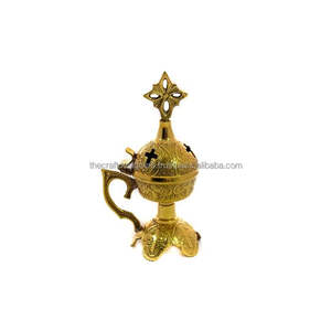 Brass Wedding Incense Burner Luxury Look Engrave Design Hand Made Decorative Incense Holder <b>Eye</b> Catching Advance Quality Censer - Product Image 1