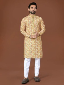 Conjunto de Kurta y Pijama de Seda Pura de Alta Calidad, Tradicional, Sin Arrugas, para Fiestas, Disponible con Calidad y Precio de Exportación - Product Image 5