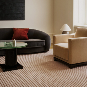 Tapis faits main en laine/soie tuftés à la main - Tapis écologiques à nœuds nordiques motif abstrait Rose Park, rembourrés, modernes pour la maison, le bureau et l'hôtel - Product Image 2