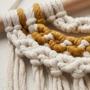 Tapiz de macramé hecho a mano con cuerda de algodón, decoración boho para pared, proveedor mayorista de Vietnam para decoración de interiores. - Product Image 2