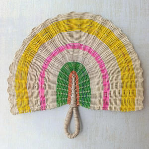 Decoración de lujo para el hogar, arte de pared de ratán, accesorios para la sala de estar, abanico de mano estilo boho chic. - Product Image 5