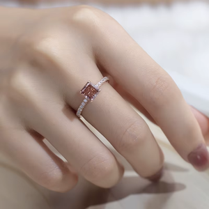 Rose Gold Plated Pear Cut Diamond Engagement <b>Ring</b> Women's Romantic Style Fancy Color Side Diamonds - Product Image 6
